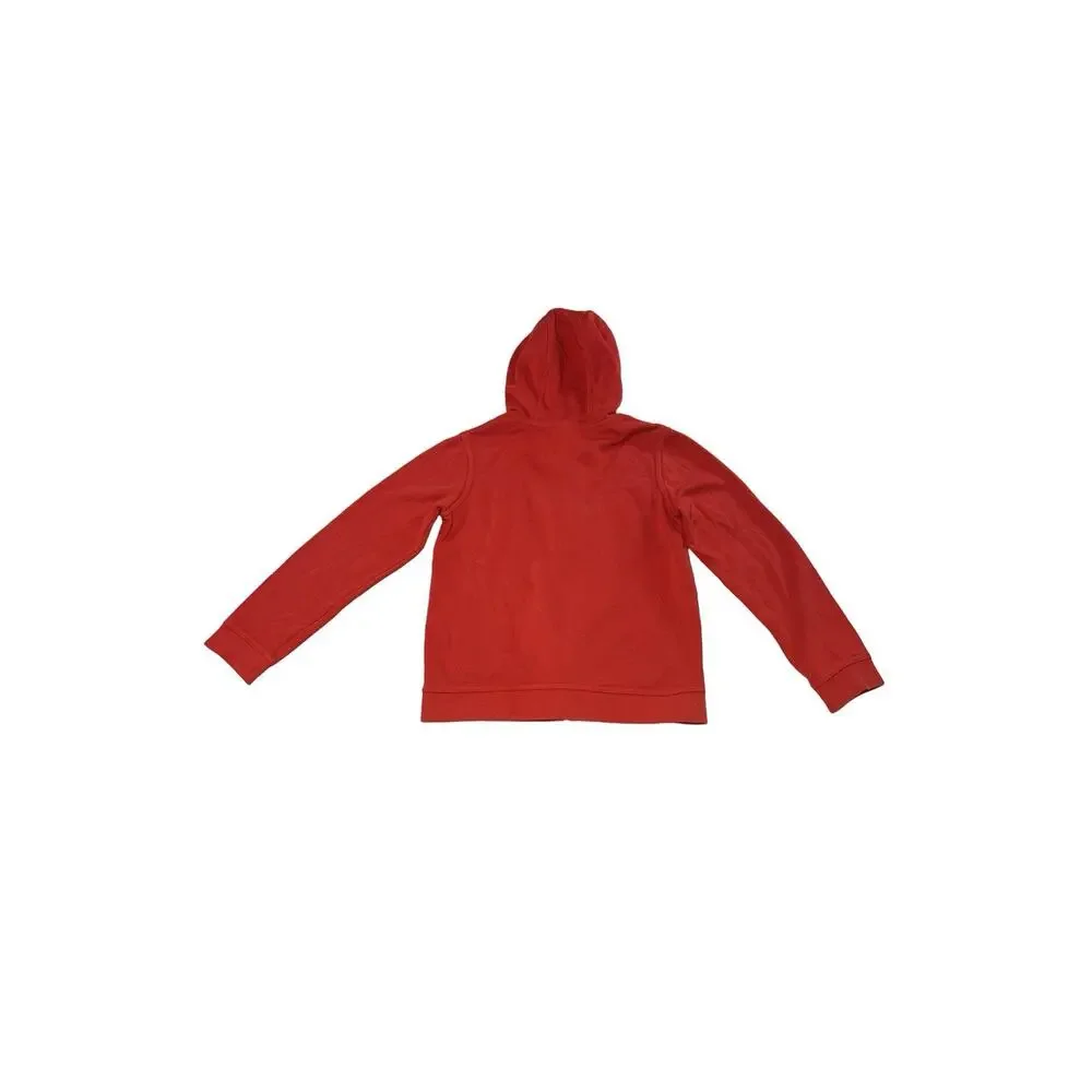 Nike Youth XS Red Full Zip Hoodie Sweatshirt White Swoosh Logo